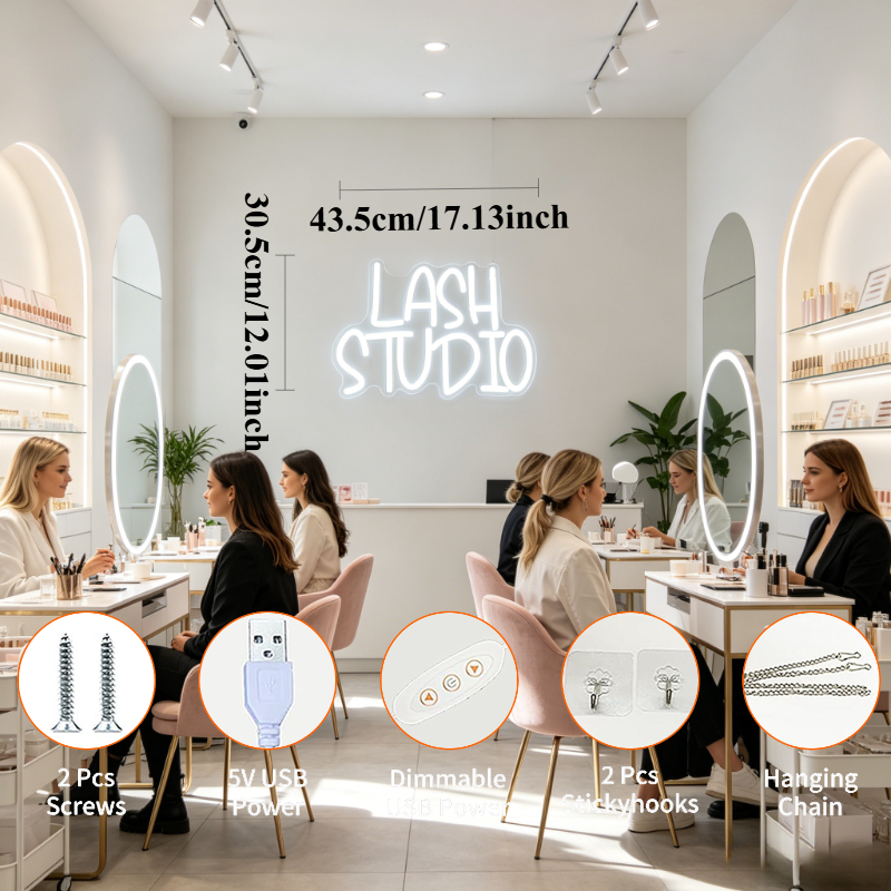 Lash Studio Neon Sign LED Vani - Beauty And Makeup Studio incelemesi ve fiyatı