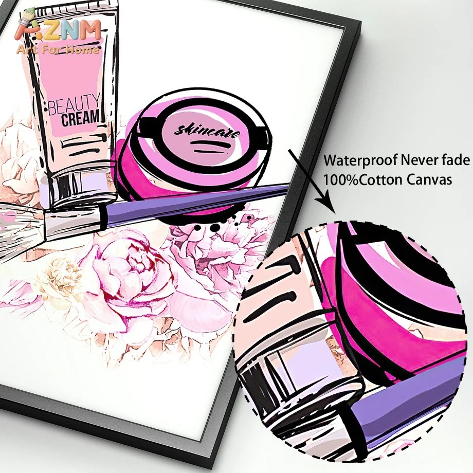 AZNM Pink Nail Makeup Canvas W - Beauty And Makeup Quotes incelemesi ve fiyatı