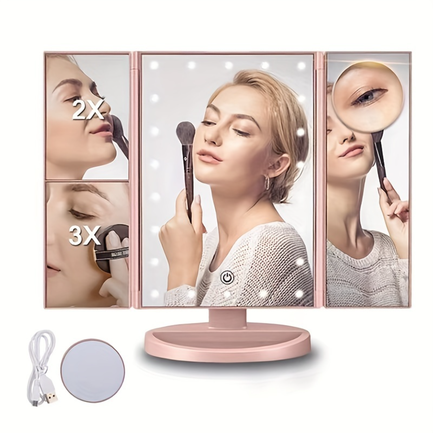 Tri-Fold LED Makeup Mirror wit - Beauty Makeup Design incelemesi ve fiyatı