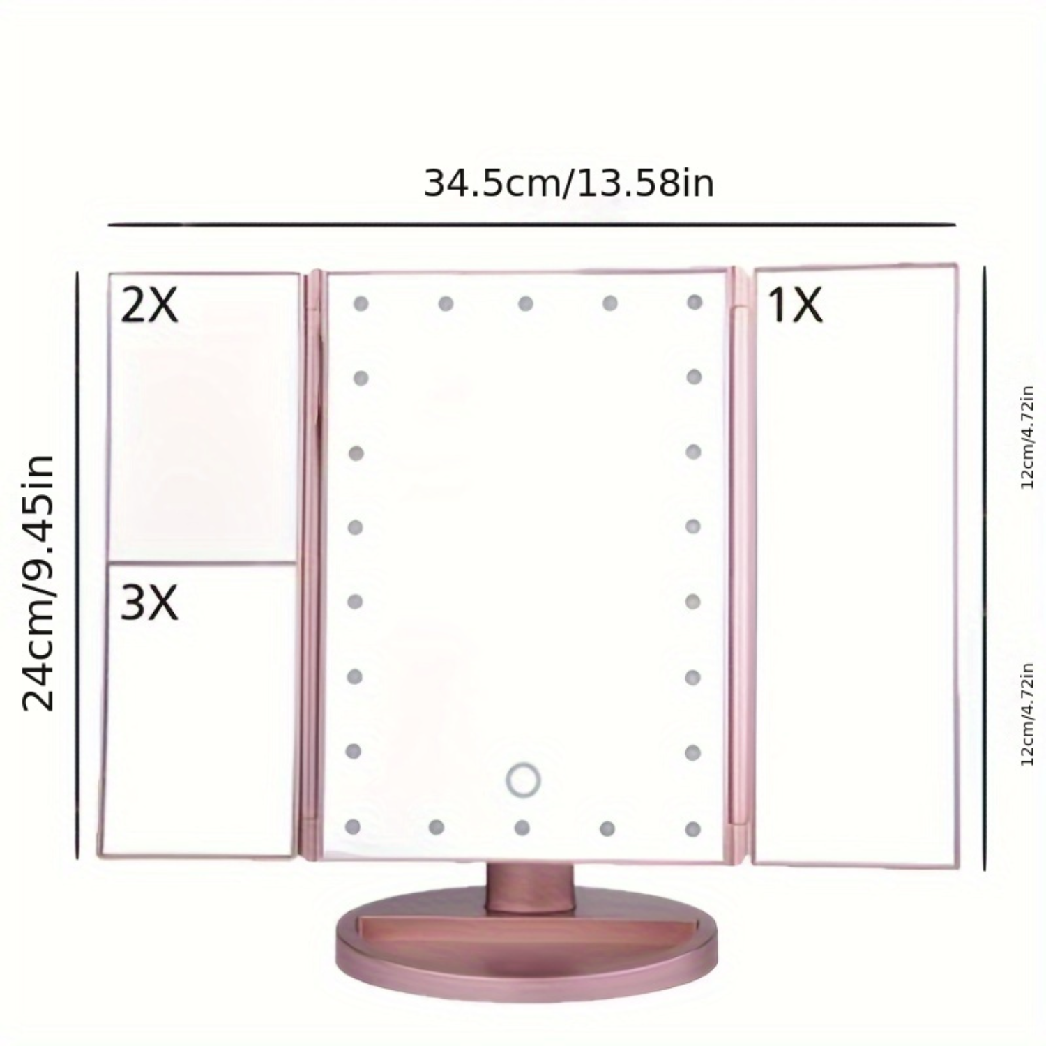 Tri-Fold LED Makeup Mirror wit - Beauty Makeup Design incelemesi ve fiyatı