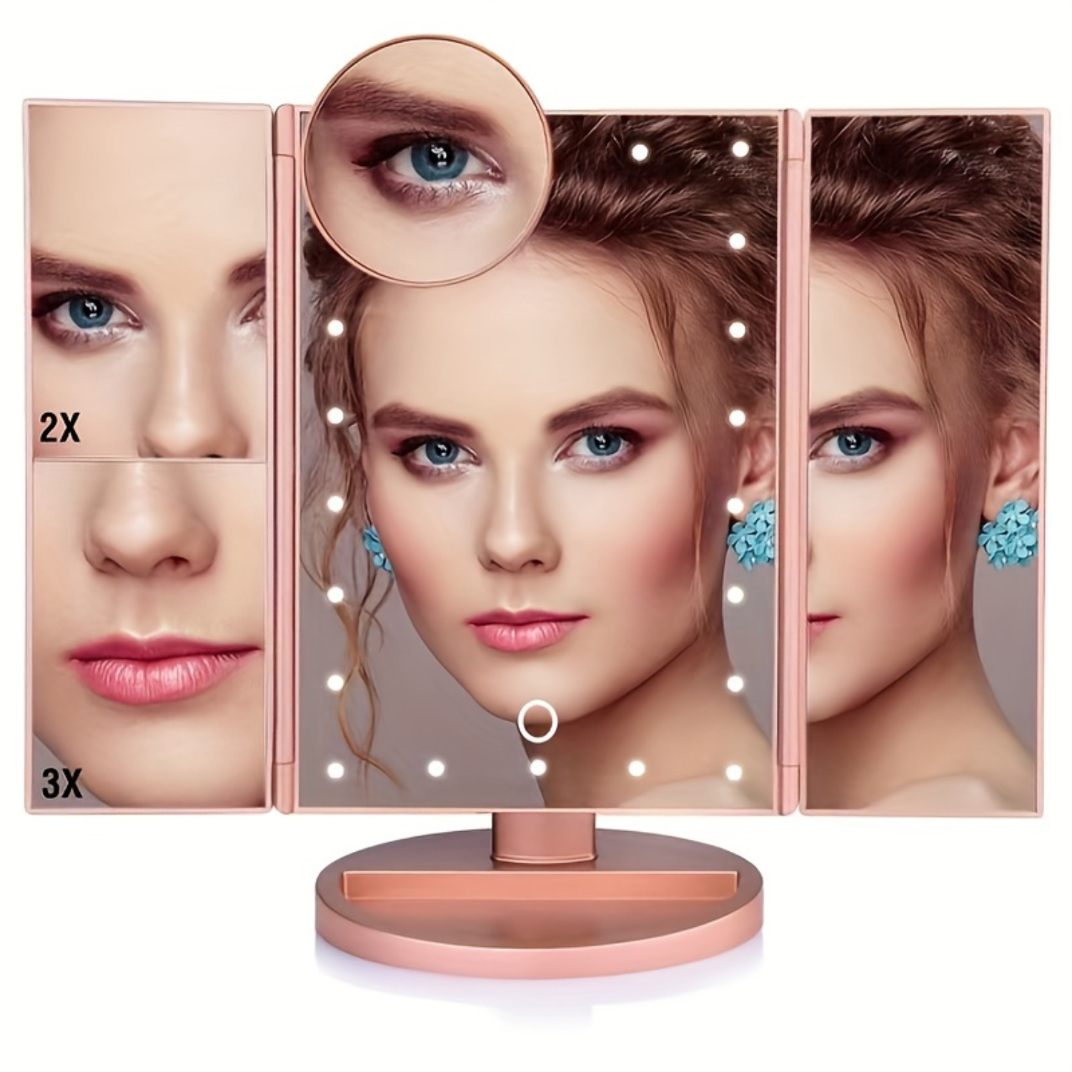 Tri-Fold LED Makeup Mirror wit - Beauty Makeup Design incelemesi ve fiyatı