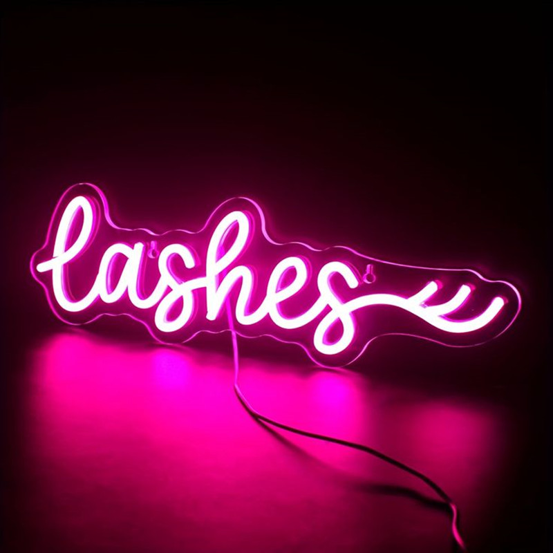 Pink LED Lashes Neon Sign Wall - Beauty And Makeup Studio incelemesi ve fiyatı