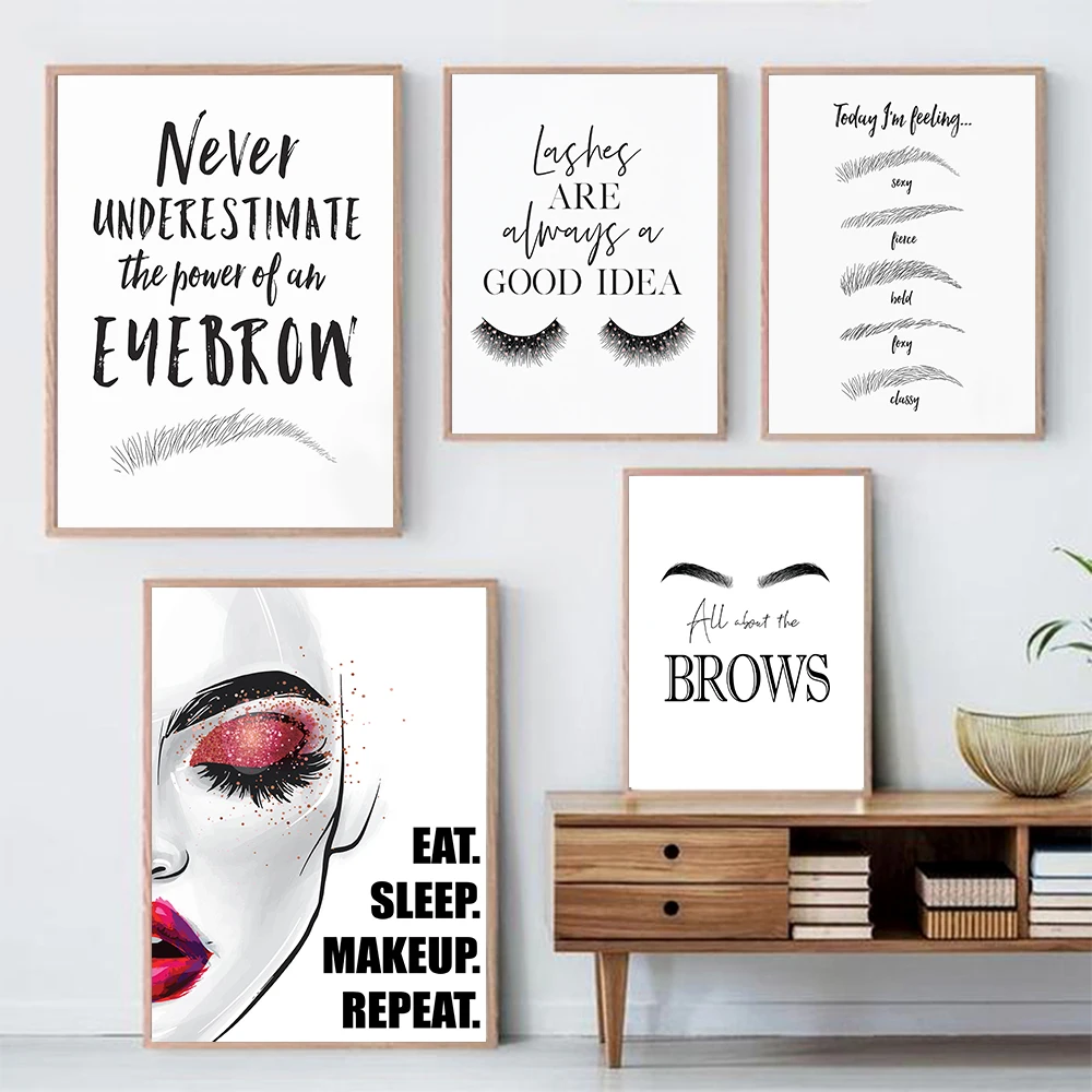 Fashion MakeUp Canvas Painting - Beauty And Makeup Quotes incelemesi ve fiyatı